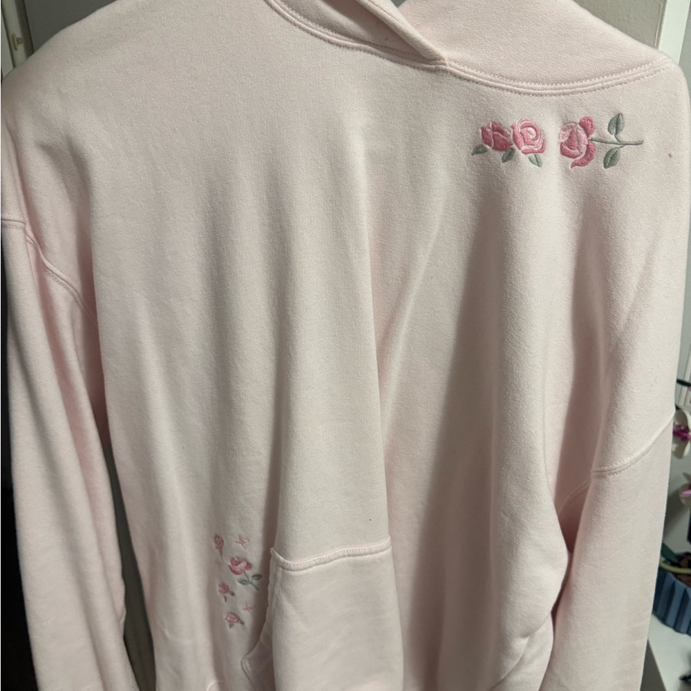 Hollister Feel Good Fleece Oversized Light Pink Hoodie